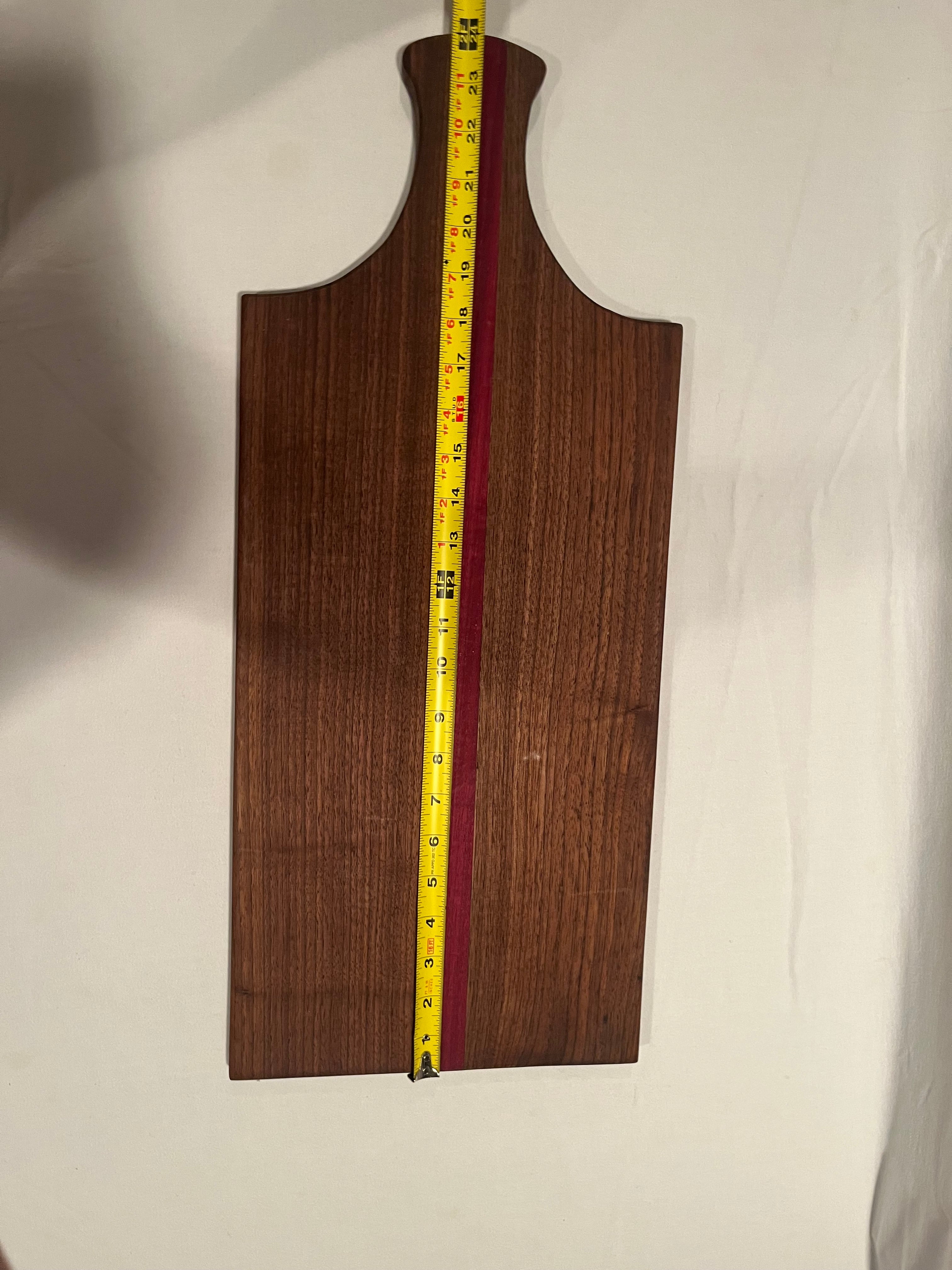 Walnut and purple heart serving tray with handle