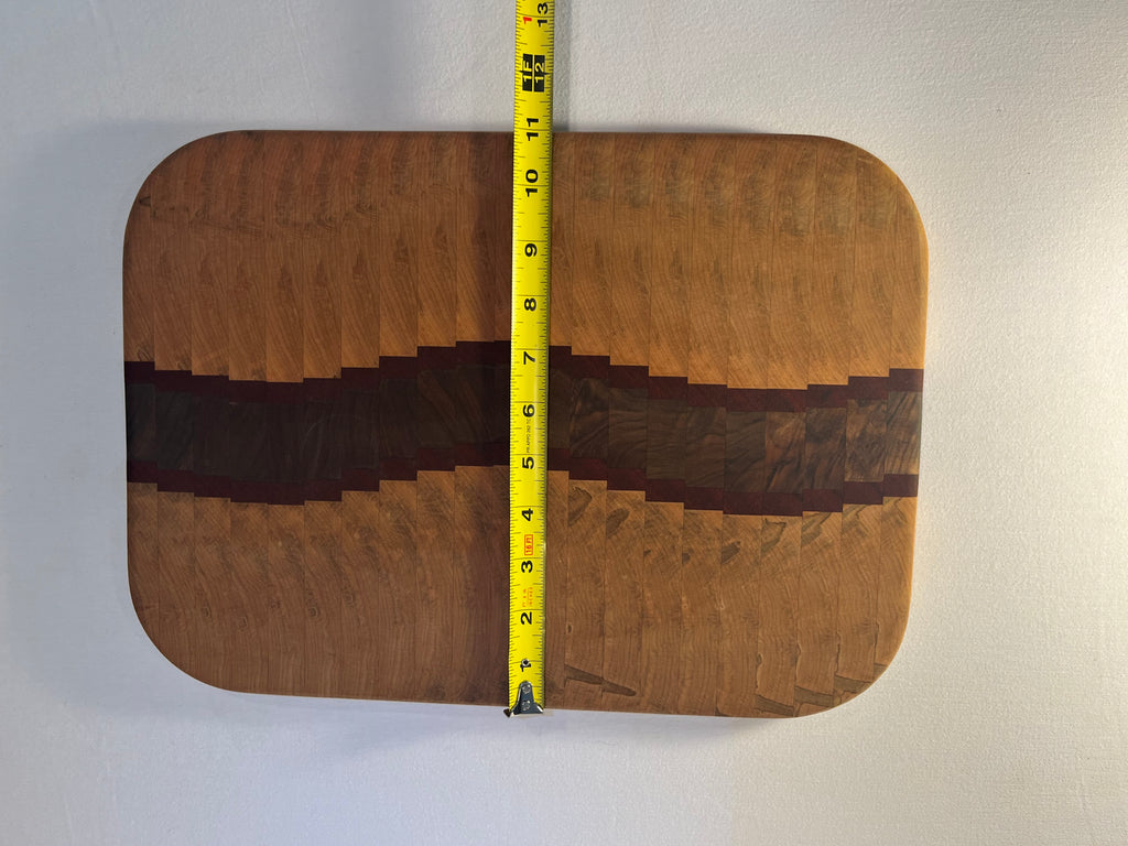Maple, Walnut, and Paduk end grain wave  cutting board